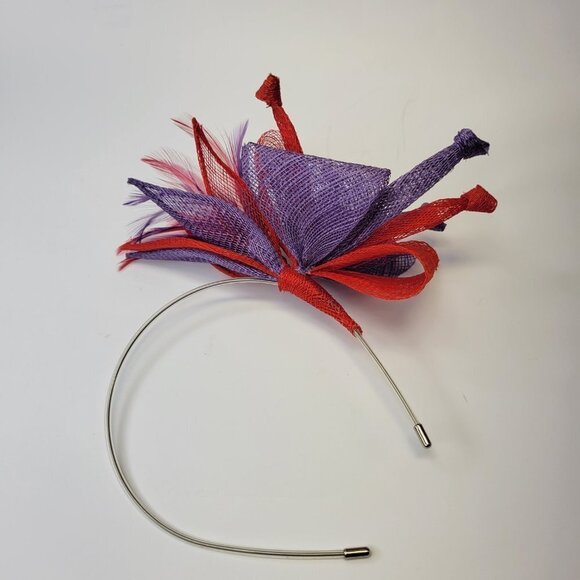 Purple and Red Fascinator Headband Red Headband Fascinator Headband - Picture 1 of 9